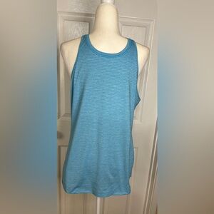 Manduka Yoga Tank Top Blue Stretch Racerback Athletic Size XL